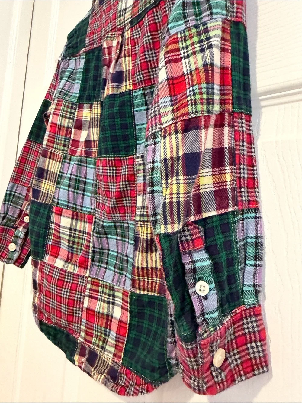Gap Kids Patchwork Plaid Flannel Button Down Shirt Multicolor 4T